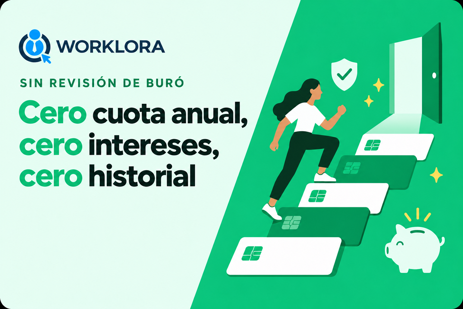 Tarjeta sin buró, sin cuota anual y sin intereses